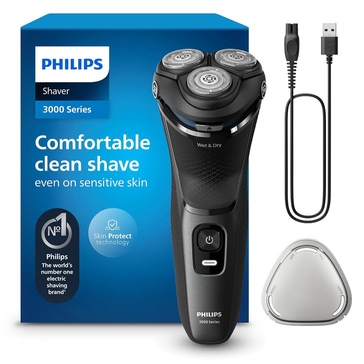 Philips Shaver Series 3000 – Elektrischer Nass- und Trockenrasierer für Männer, mit SkinProtect-Tech