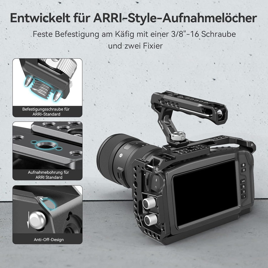 SmallRig Top Handle Ergonomischer Griff mit Positionierungslöchern für AR RI, Anti-Off-Designed Cold