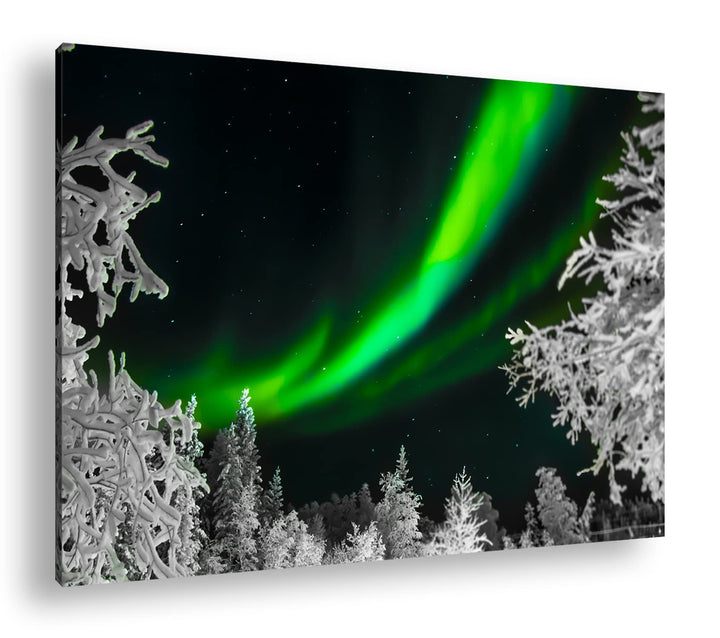 deyoli Atemberaubende Nordlichter Format:90x60 cm als Leinwandbild, Motiv fertig gerahmt auf Echthol