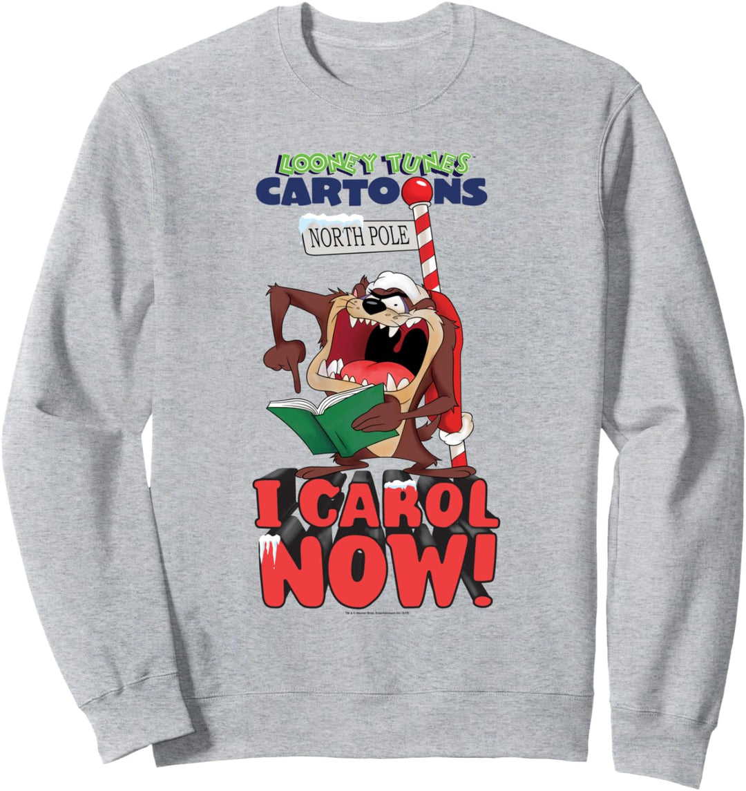 Looney Tunes Taz I Carol Now! Christmas Weihnachten Sweatshirt