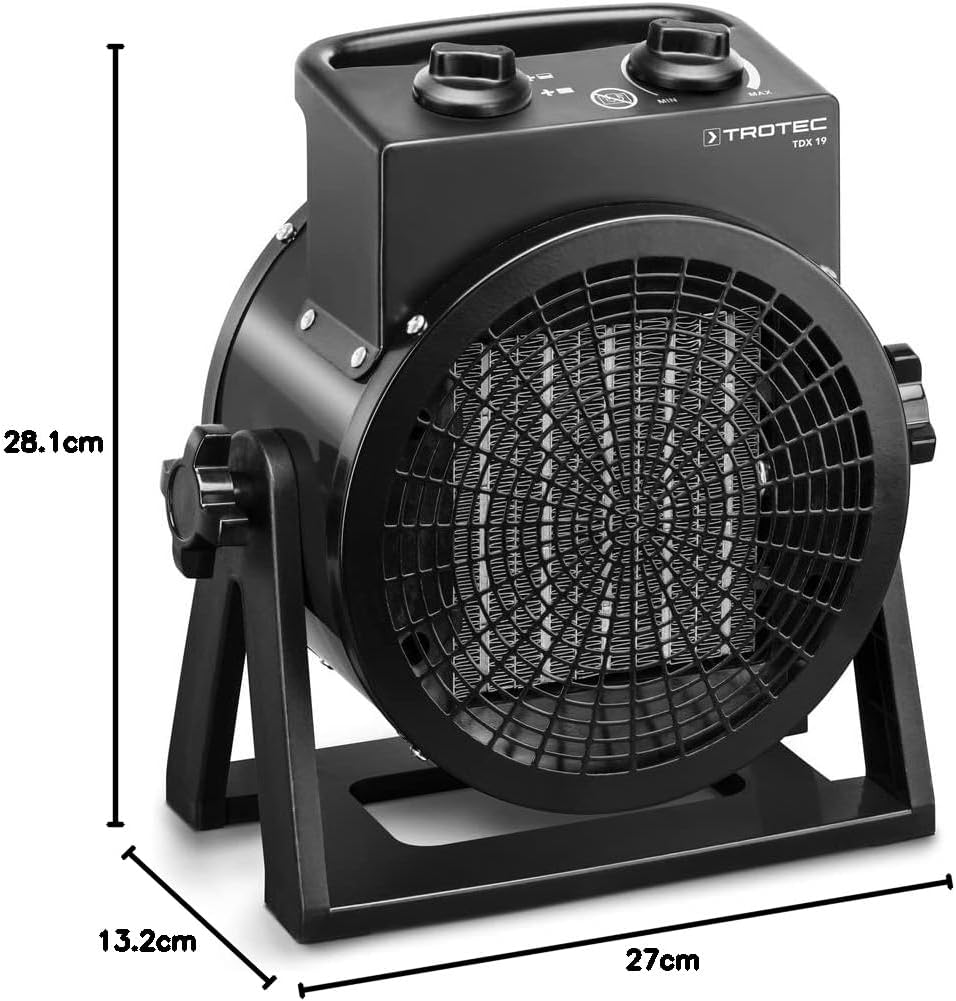 TROTEC Keramik Heizlüfter TDX 19 – Heizleistung 1,5 kW / 3 kW – Luftmenge 200 m³/h – Heizung, 3 kW