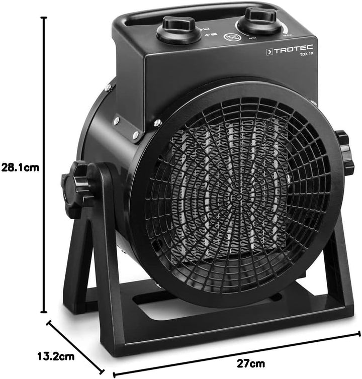 TROTEC Keramik Heizlüfter TDX 19 – Heizleistung 1,5 kW / 3 kW – Luftmenge 200 m³/h – Heizung, 3 kW