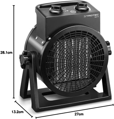 TROTEC Keramik Heizlüfter TDX 19 – Heizleistung 1,5 kW / 3 kW – Luftmenge 200 m³/h – Heizung, 3 kW