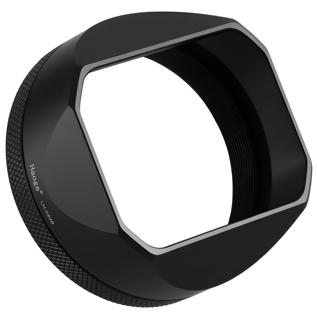 Haoge LH-X54B Metall Rechteckig Sonnenblende Gegenlichtblende mit 49mm Adapterring für Fujifilm Fuji