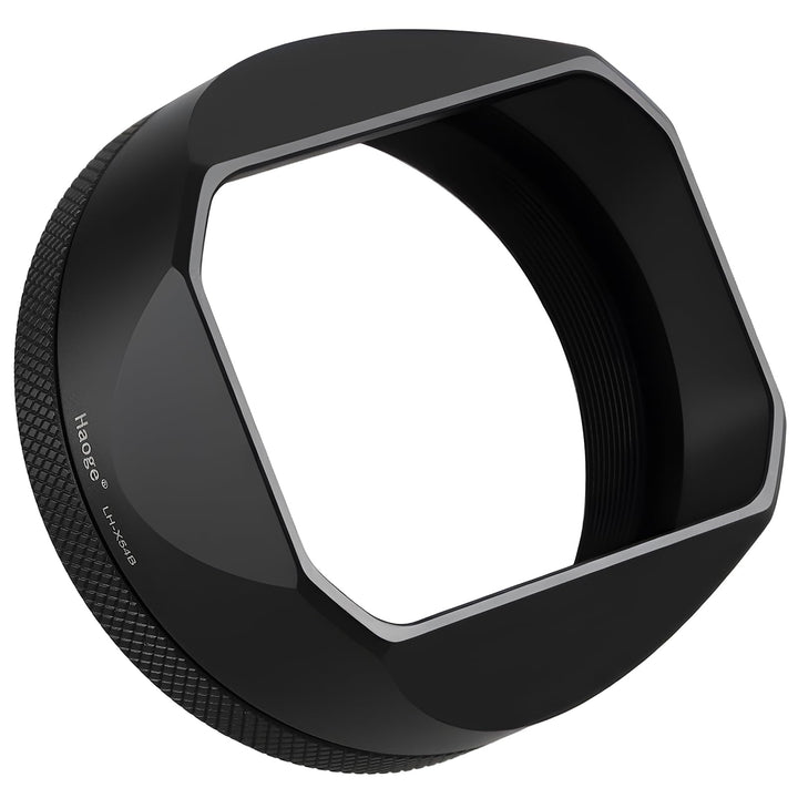 Haoge LH-X54B Metall Rechteckig Sonnenblende Gegenlichtblende mit 49mm Adapterring für Fujifilm Fuji