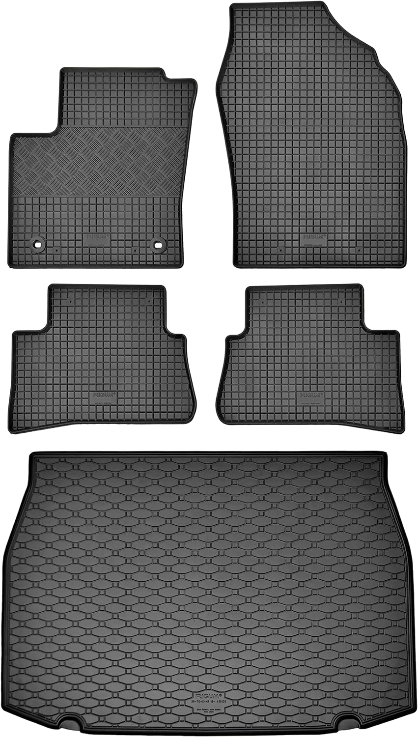 Passgenaue Kofferraumwanne und Gummifussmatten geeignet für Toyota C-HR ab 2016 + Gurtschoner