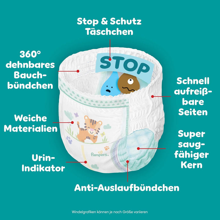 Pampers Baby-Dry Pants Grösse 7, 126 Stück, 15kg+, 360° auslaufsichere Passform für Tag und Nacht Gr