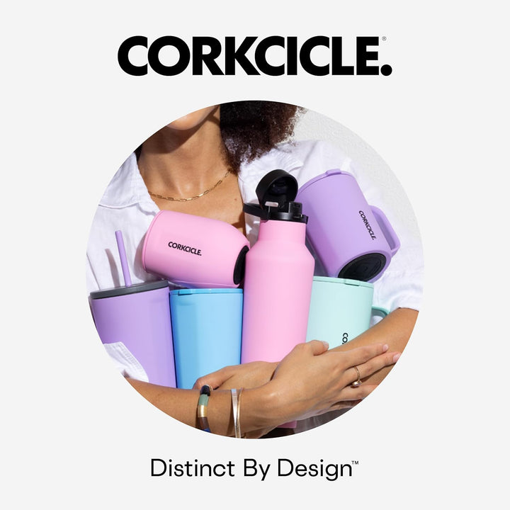 Corkcicle Dreifach isolierter Kaffeebecher mit Deckel, Edelstahl-Campingbecher mit Griff, heiss für