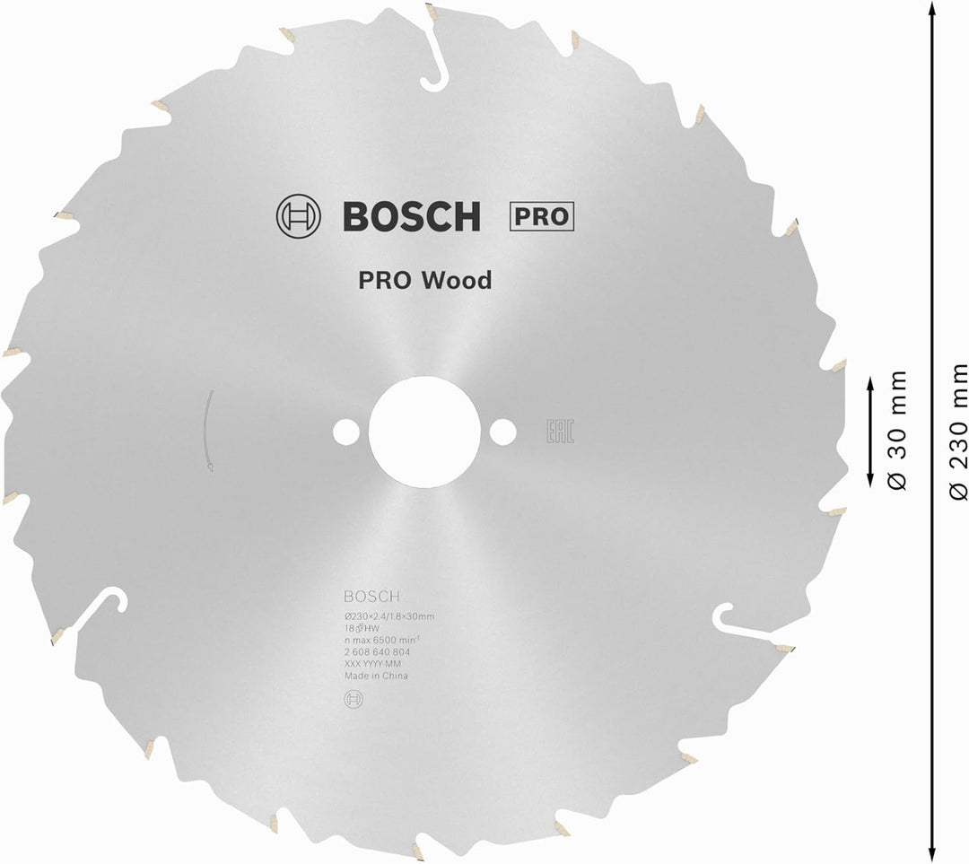 Bosch Professional 1x Kreissägeblatt Speedline Wood (für Holz, Sägeblatt Ø 230 x 30 x 2,6 mm, 18 Zäh