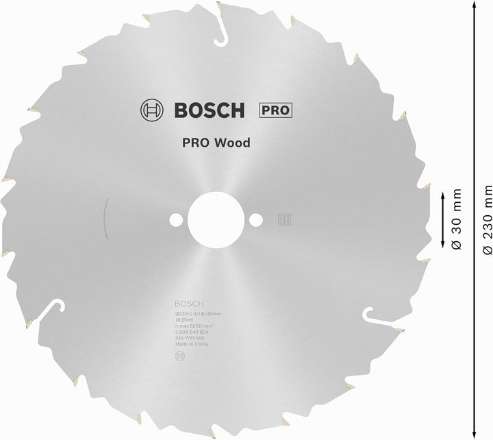 Bosch Professional 1x Kreissägeblatt Speedline Wood (für Holz, Sägeblatt Ø 230 x 30 x 2,6 mm, 18 Zäh