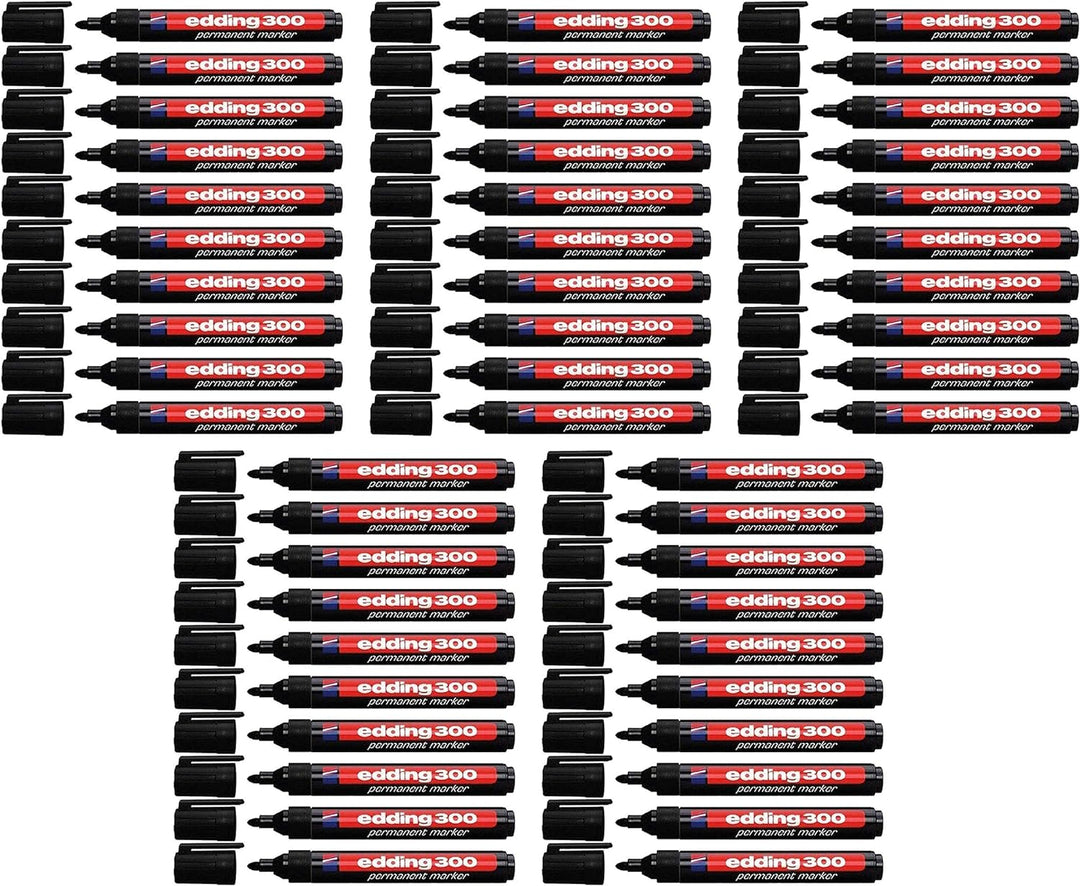 Edding 4-300001 300 Industry Permanent Marker - Rundspitze - Beschriftung von Karton, Metall, Gummi