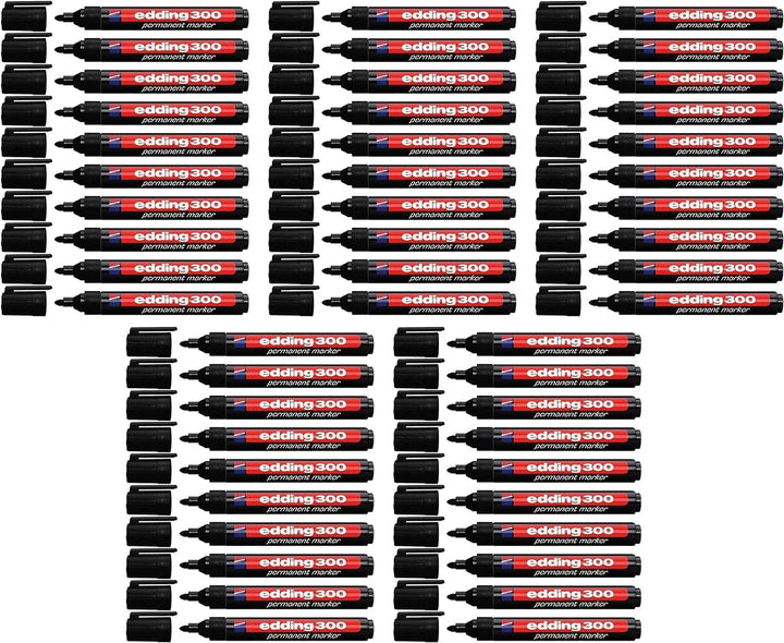 Edding 4-300001 300 Industry Permanent Marker - Rundspitze - Beschriftung von Karton, Metall, Gummi