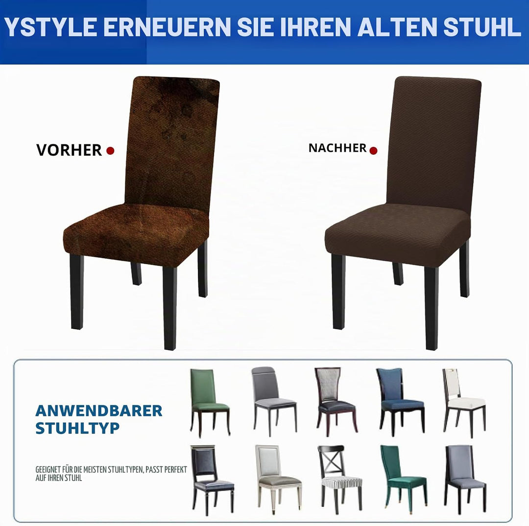 Ystyle Stuhlhussen 6er Set, Stretch Stuhlbezug, Universale Elastische Stuhlbezüge, Hussen Für Stühle