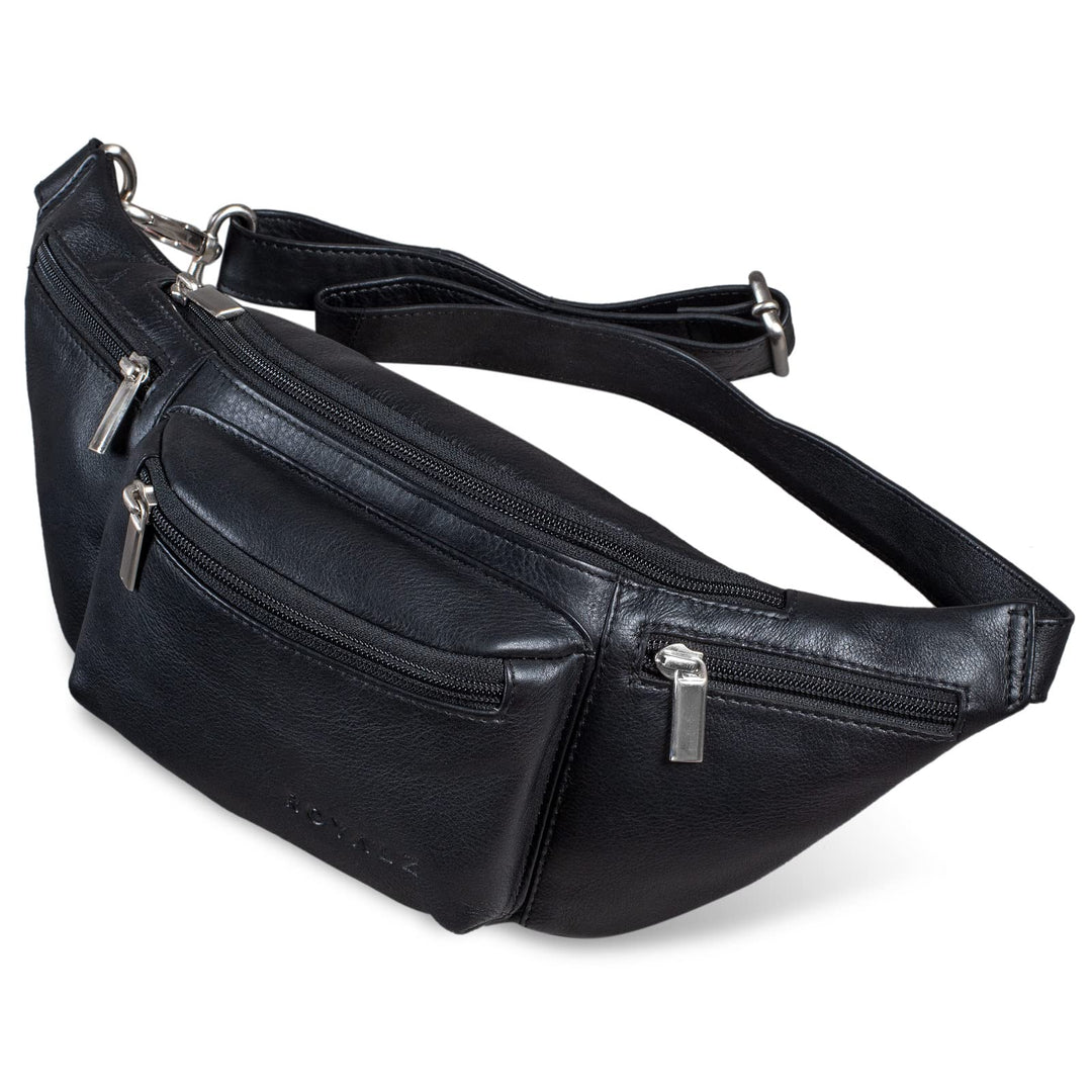 ROYALZ 'Laguna' Bauchtasche Leder Vintage Look Gürteltasche Unisex auch als Brusttasche Crossbody Ba