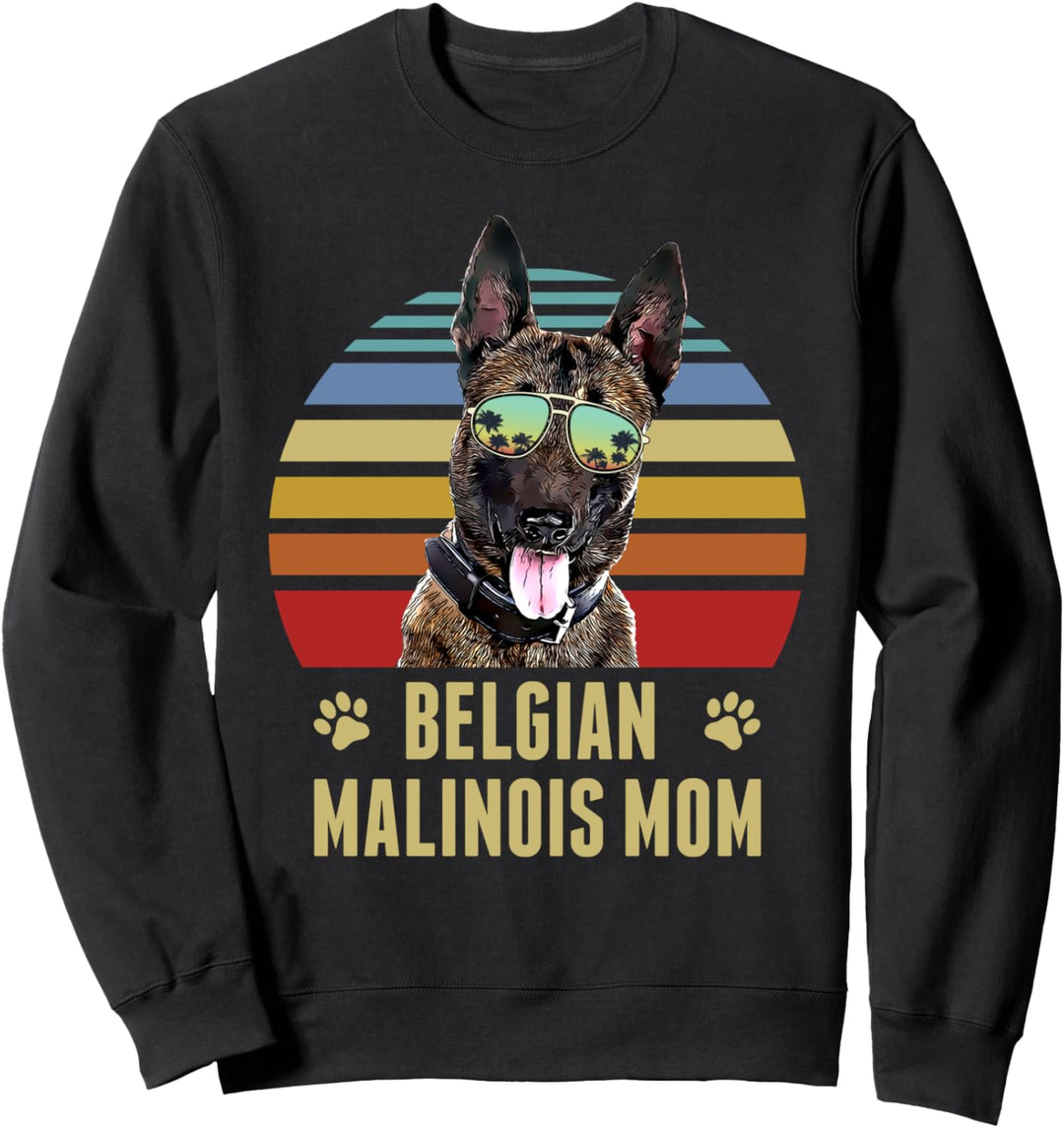 Belgische Malinois Best Dog Mom Ever Retro Sonnenuntergang Beach Vibe Sweatshirt