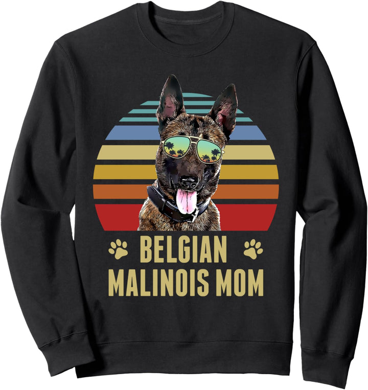 Belgische Malinois Best Dog Mom Ever Retro Sonnenuntergang Beach Vibe Sweatshirt