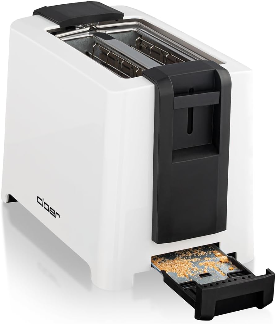 Cloer 3531 Full-Size Toaster für 2 XXL Toastscheiben, 750-900 Watt, Toast-Check-Funktion, Brötchenau