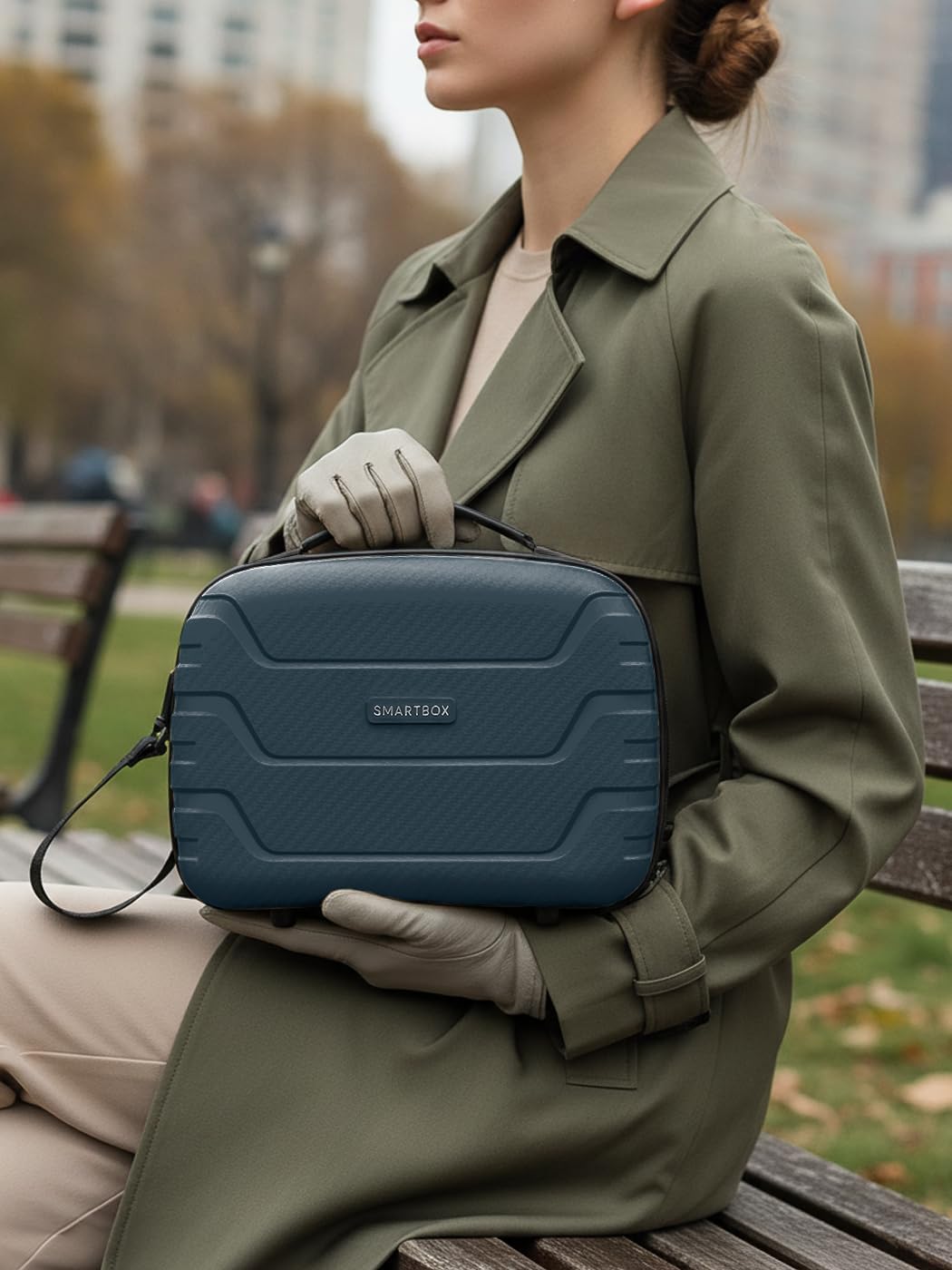 SMARTBOX Hartschalen Handgepäck Kosmetik-Koffer | Stabiles Beauty-Case mit Aufsteckfunktion | 34 x 1