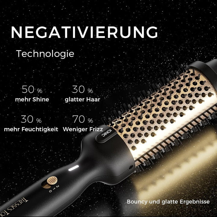 Thermobürste, 1.77 Inch Stylingbürsten Negativ-Ionen, Wärmebürste Rundbürste mit 2 Temperaturstufen,