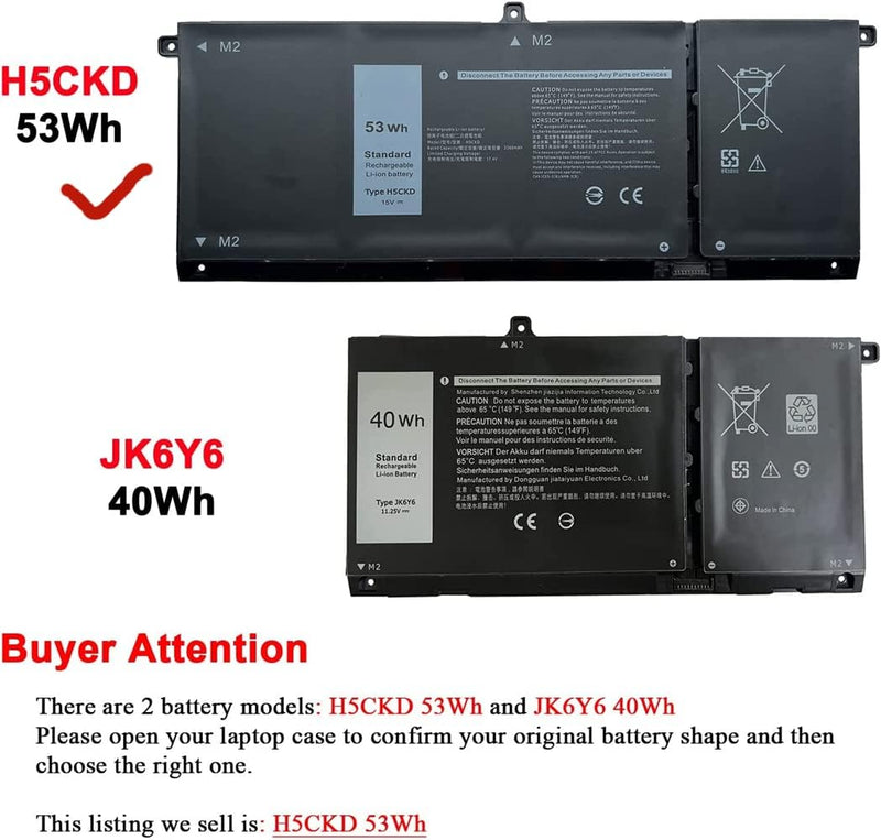 AKKEE 53Wh H5CKD Akku für Dell Inspiron 5300 5301 5401 5402 5408 5409 5501 5508 5509 Inspiron 5400 5