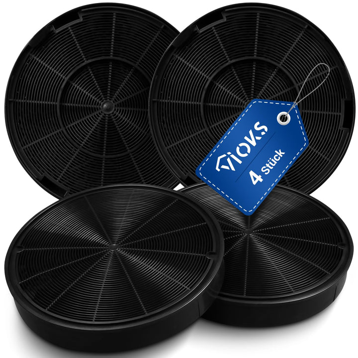 VIOKS 4x Filter Rund Aktivkohlefilter Dunstabzugshaube Ersatz für AEG Electrolux 902980046/4 9029793