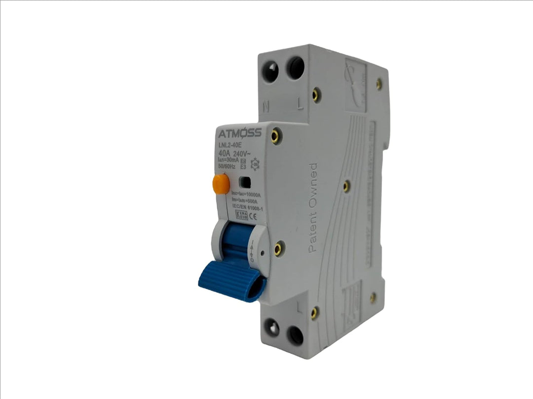 RASMACOR | FI-Schutzschalter 2-Polig 40A (1 Polig+N) FI | FI Fehlerstrom-Schutzschalter 1 Modul | Ty