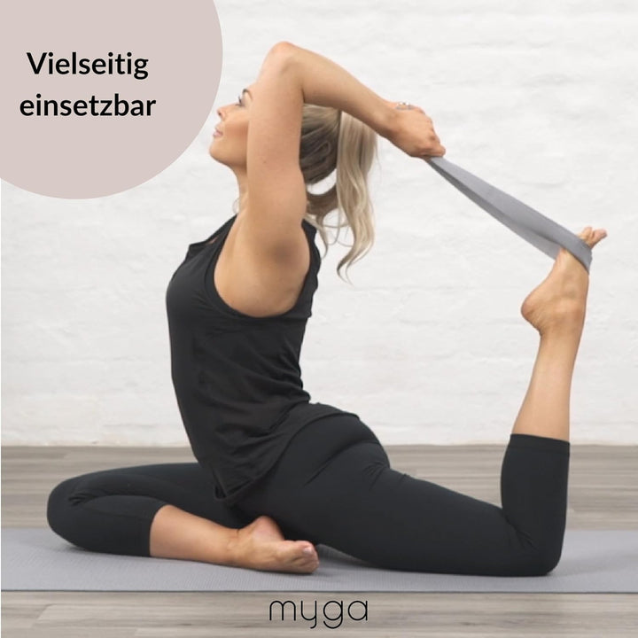Myga Yoga Zubehör Set | 2 Rutschfeste Blöcke & Verstellbarer Gurt (Grau) | Perfekt für Anfänger & Fo