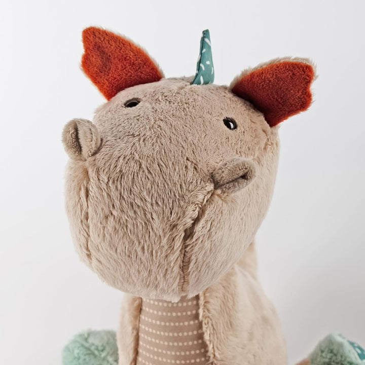 sigikid 43273 Drache Patchwork Sweety, Plüsch, Kuscheltier, Stofftier, kuschelweich, Trendfarben, ab