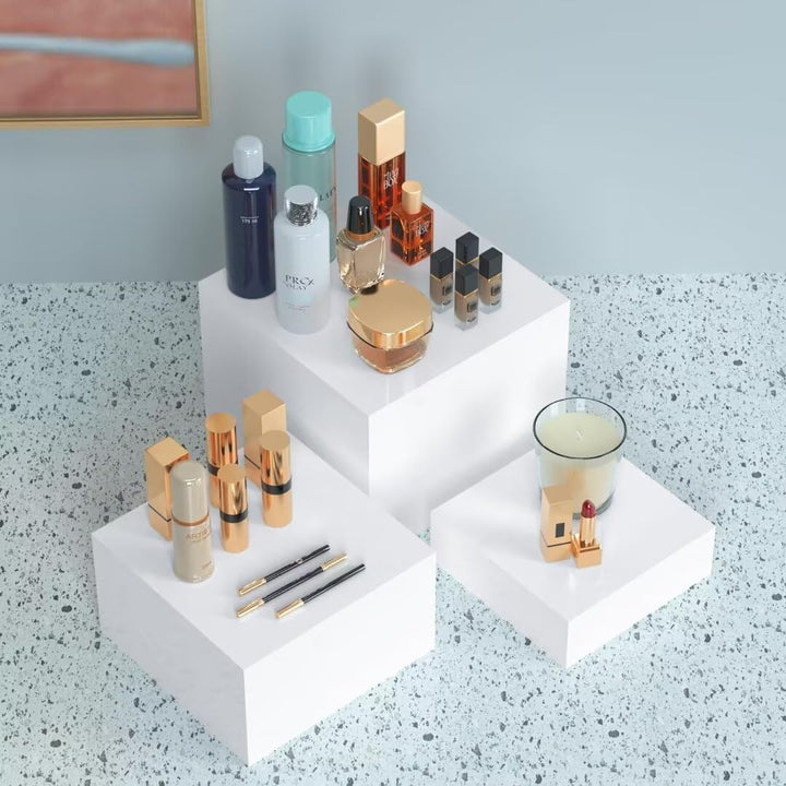 Buffet Ständer Acryl, 6'' x 7'' x 8'' Lebensmittel-Präsentationsboxen 3er Set, Würfel-Dessertständer