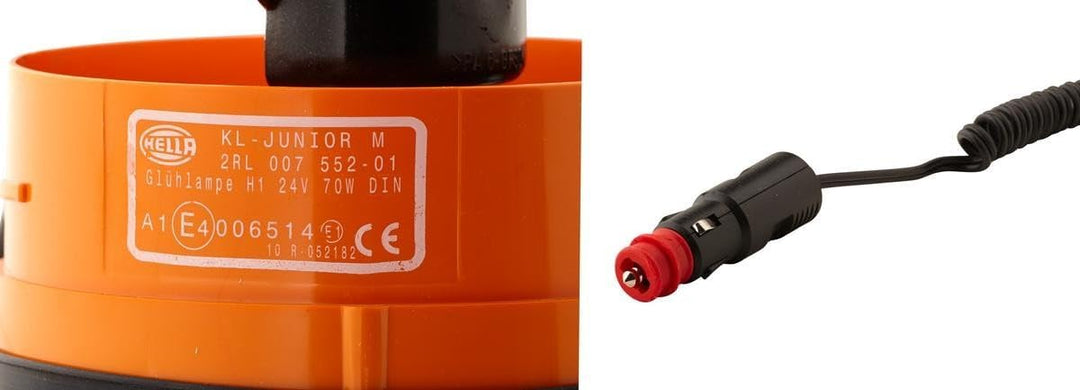 HELLA - Halogen-Rundumkennleuchte - KL Junior - 24V - gelb - Magnetbefestigung - Kabel: 3500mm - Ste