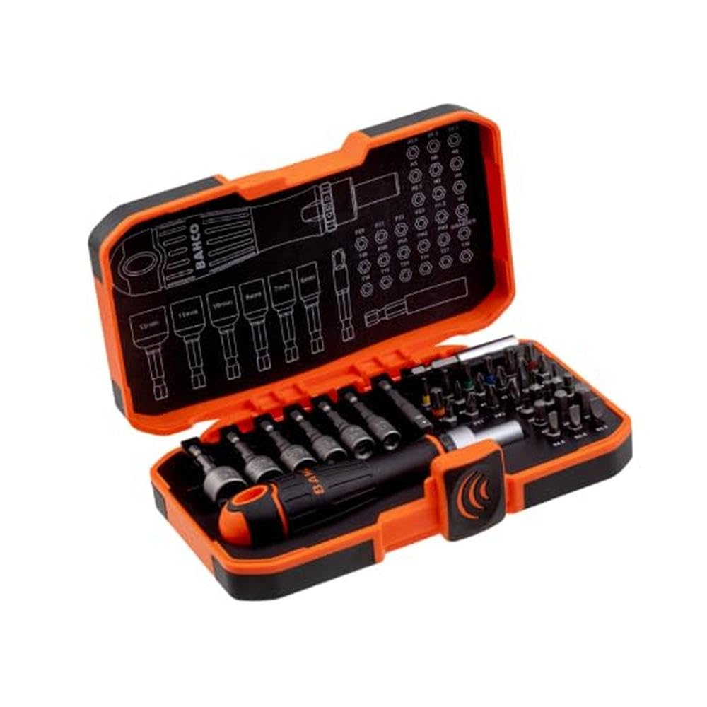 BAHCO BAH59S36BCR BH59/S36BCR Juego 1/4" y Porta puntas de carraca, 36 piezas, Standard, Stück