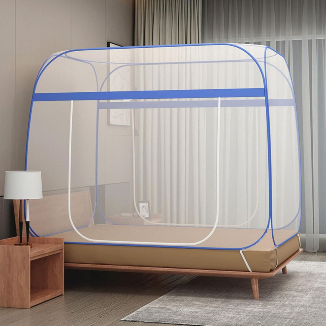 Moskitonetz Bett,180X200cm Zusammenklappbares Moskitonetz,Doppeltür-Moskito-Campingzelt,Faltbares An