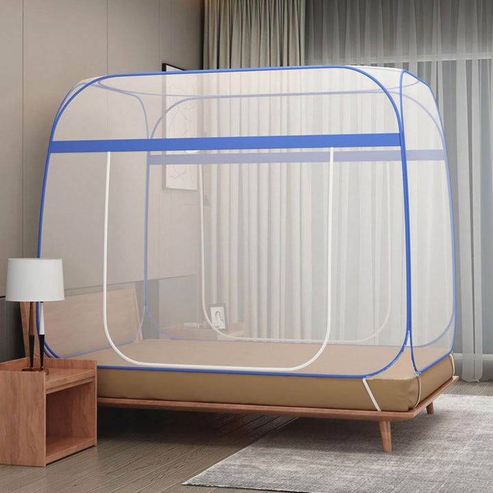 Moskitonetz Bett,180X200cm Zusammenklappbares Moskitonetz,Doppeltür-Moskito-Campingzelt,Faltbares An