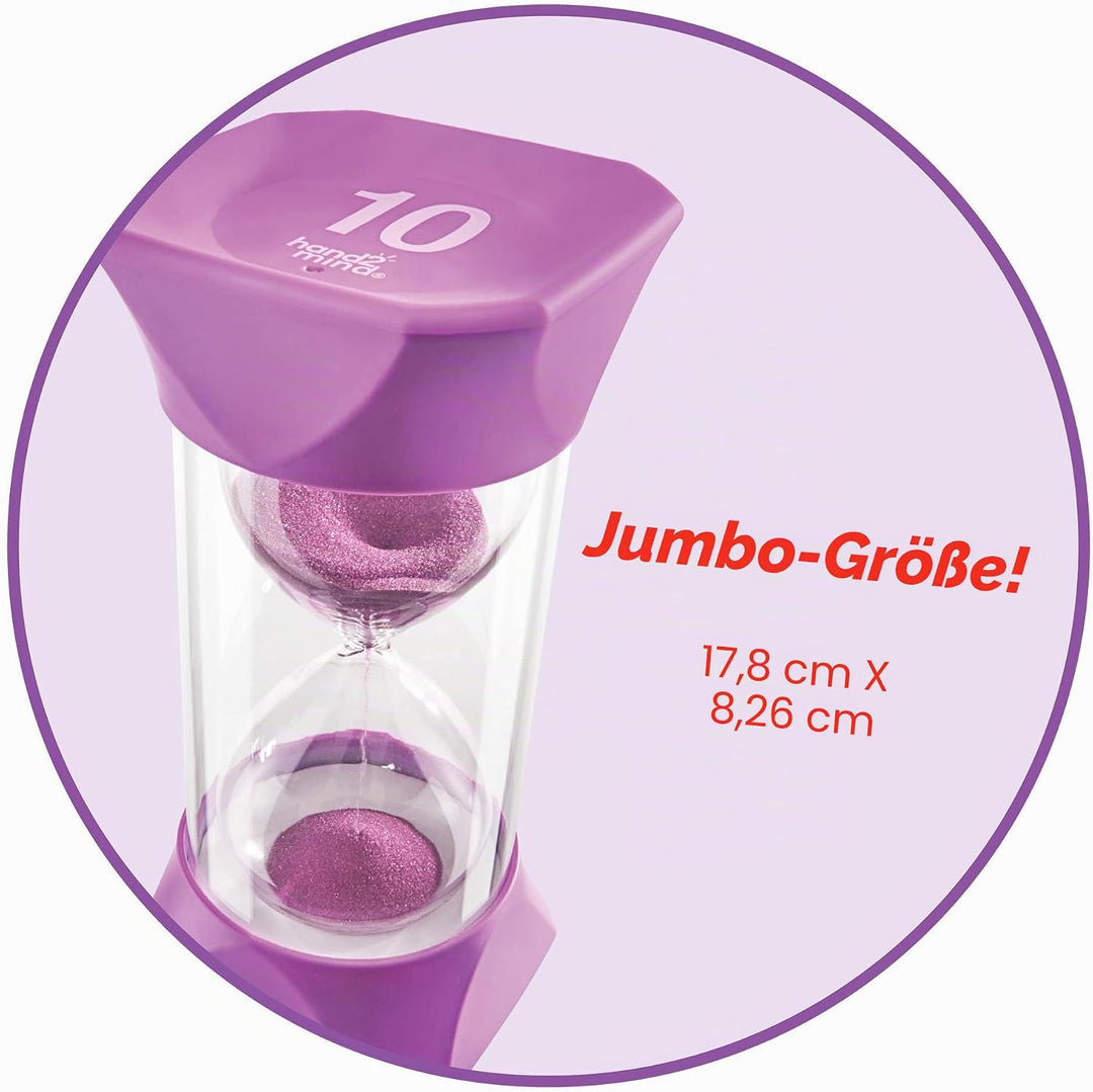 Learning Resources Jumbo-Sanduhr (10 Minuten), violett, weiche Gummi-Endkappen bieten leises Pausen,