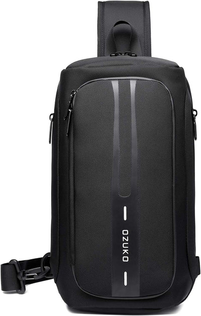 FANDARE Brusttasche Sling Rucksack Diebstahlsicherung Daypacks mit USB für Herren Damen Schultertasc