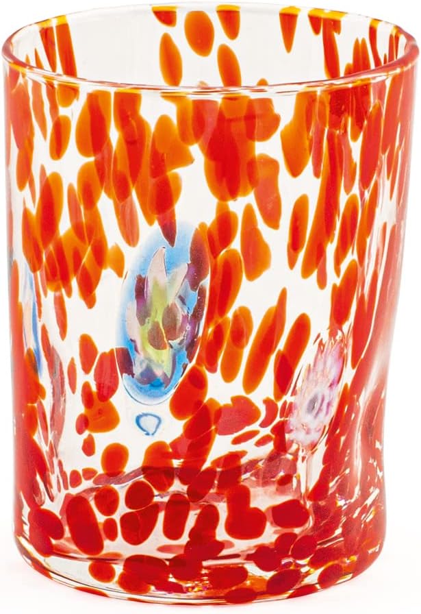 H&h set 6 bicchieri veneziano in vetro decorato multicolore cl 32 Gläser 32cl, Gläser 32cl