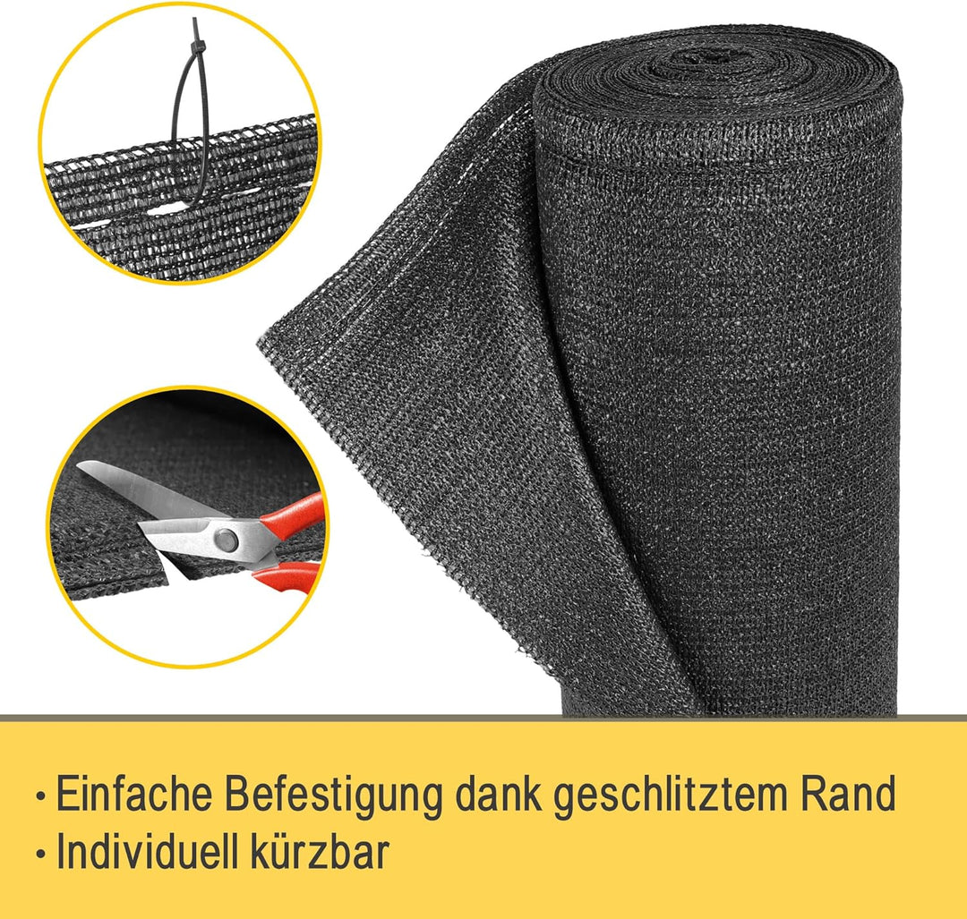 Sol Royal Schattennetz 10m x 2m Schattiergewebe 165g/m² – Blickdichter Sonnenschutz mit UV-Schutz &