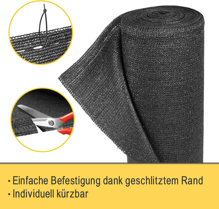 Sol Royal Schattennetz 10m x 2m Schattiergewebe 165g/m² – Blickdichter Sonnenschutz mit UV-Schutz &