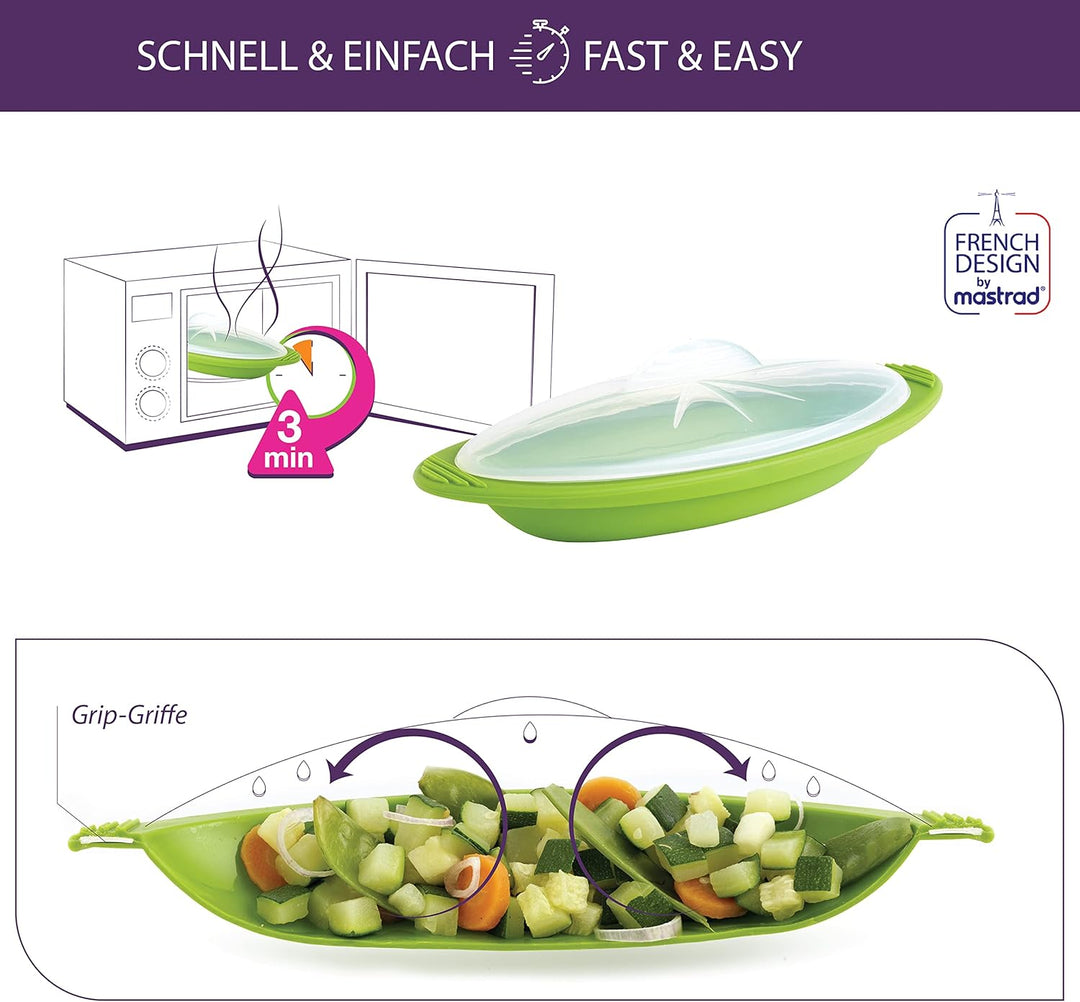 Mastrad F68188 Papillote Minute - Mikrowellendose und Gefrierdose Lunchbox - luftdichte Tupper Frisc