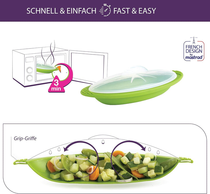 Mastrad F68188 Papillote Minute - Mikrowellendose und Gefrierdose Lunchbox - luftdichte Tupper Frisc
