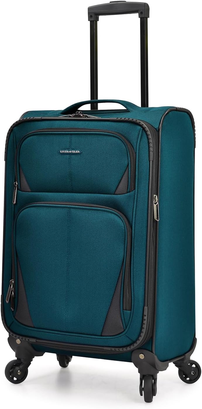 U.S. Traveler Aviron Bay Erweiterbares Softside Gepäck mit Drehrädern 3 Piece Luggage Blaugrün/ein H