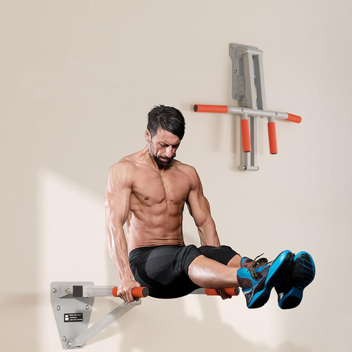 Barre de Traction Murale Multi-Grips 900 kg - Structure Triangulaire 3D Ultra Stable - Poignée Antid