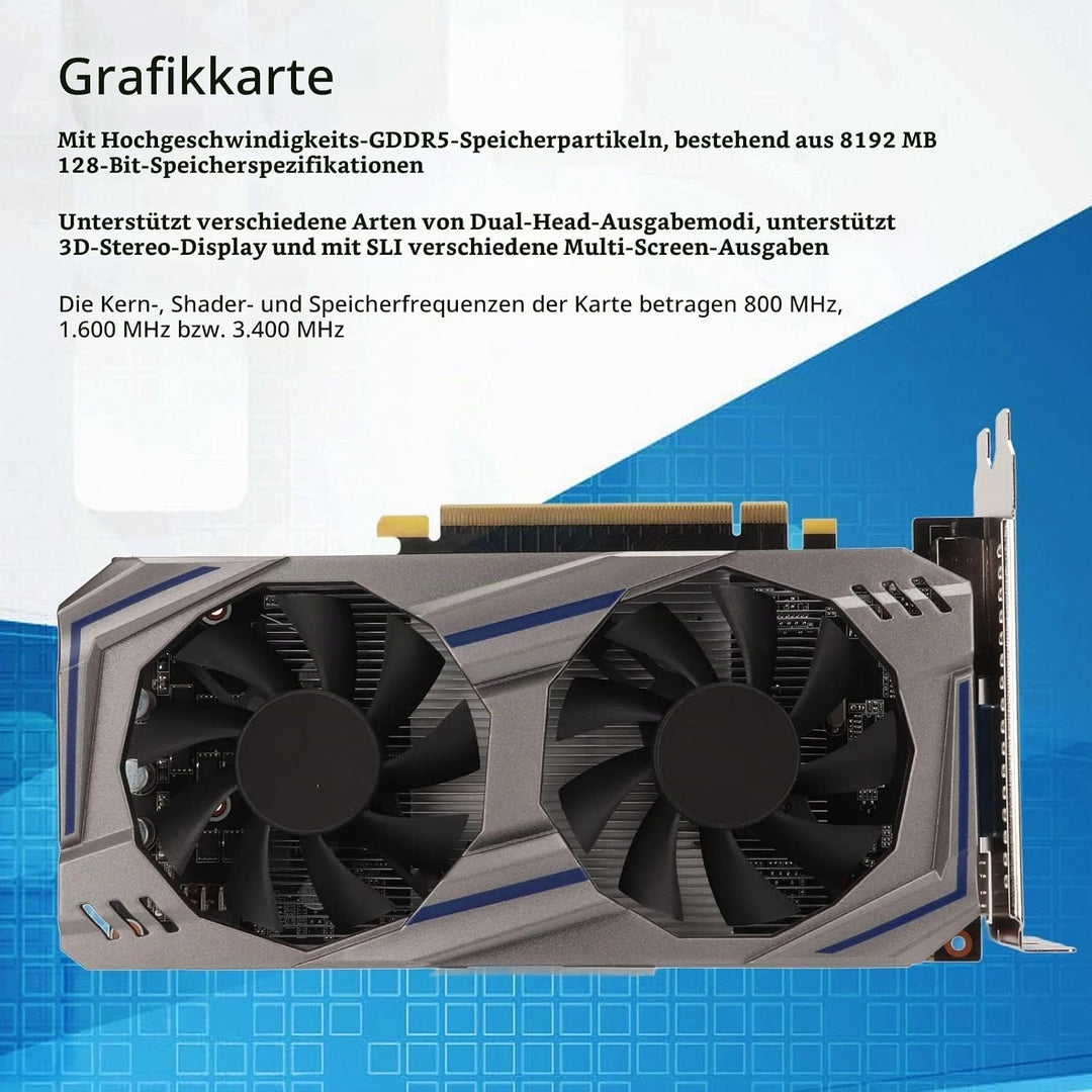 VBESTLIFE GTX550Ti 8 GB Grafikkarte, GDDR5, 128 Bit, PCI Express 2.0, 800 MHz/3400 MHz, 2560 X 1600,