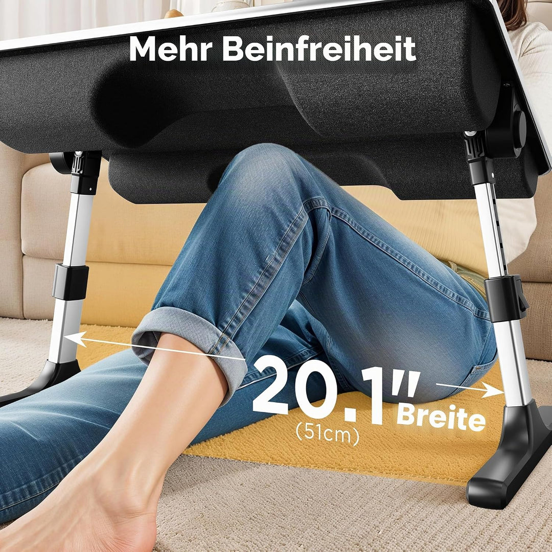 2-in-1 Bett- &amp; Schosstisch – Höhen- &amp; Neigungsverstellbar, Klappbar mit Kissen, Handgelenkauflage, T