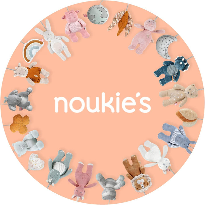 Noukie's - Mobile mit Musik Holz Pastel Babou & Kendi - Mobile Wiege, Gitterbett, Laufstall - Lernsp