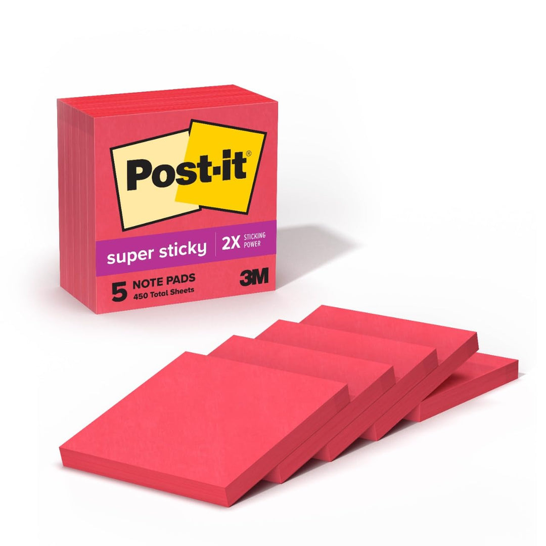 Post-it Super Sticky Notes, 7,6 x 7,6 cm lose Blätter safrangelb 2" x 3" lose Blätter Candy Apple Re