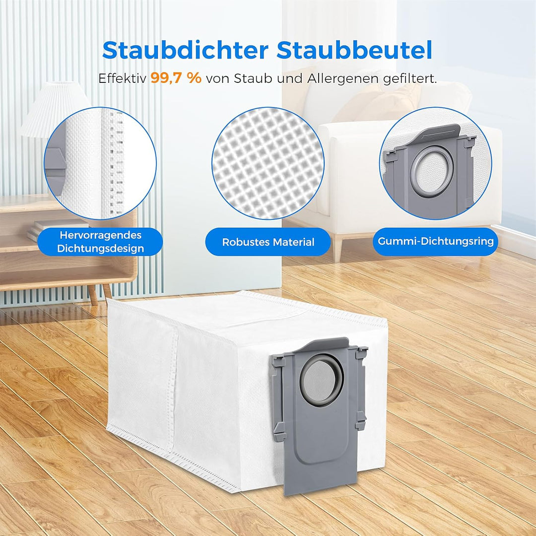 14 Stück Staubbeutel für Roborock S8 MaxV Ultra/Qrevo/Qrevo Pro/Saros 10R/Saros 10/QV35A/Qrevo S/Qre