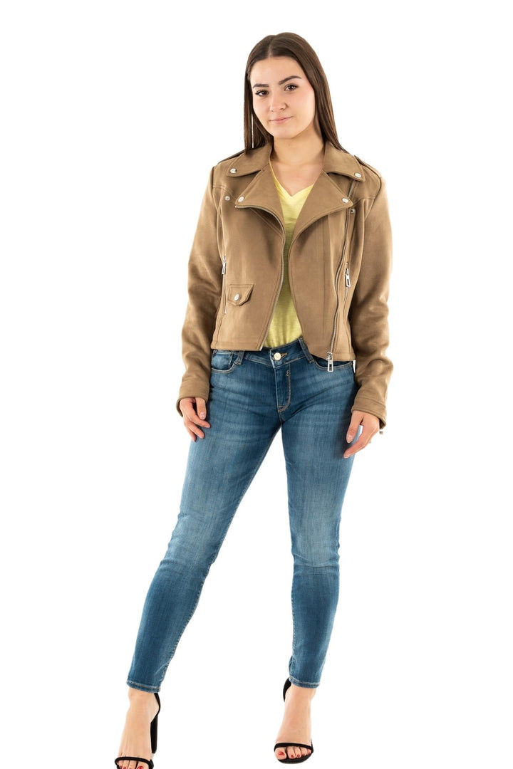 ONLY Damen Onlscootie Faux Suede Biker Jacket Otw Lederimitatjacke L Otter, L Otter