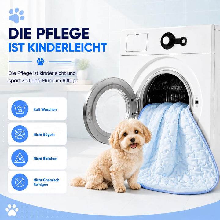 Selbstkühlende Kühlmatte für Hunde und Katzen – 101 × 149 cm – Atmungsaktive Polyester Hundematte, W