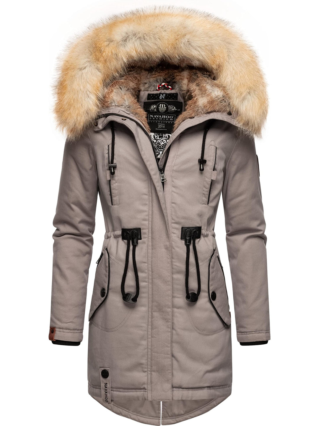 Navahoo Damen Warmer Winterparka mit Kapuze Bombii XS-XXL S Zinc Grey, S Zinc Grey
